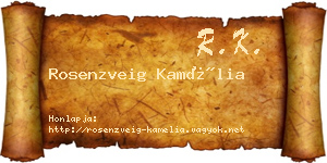 Rosenzveig Kamélia névjegykártya